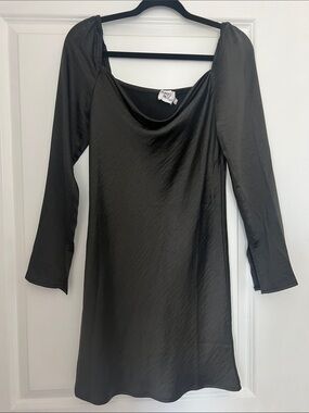 Princess Polly Black Satin Mini Dress